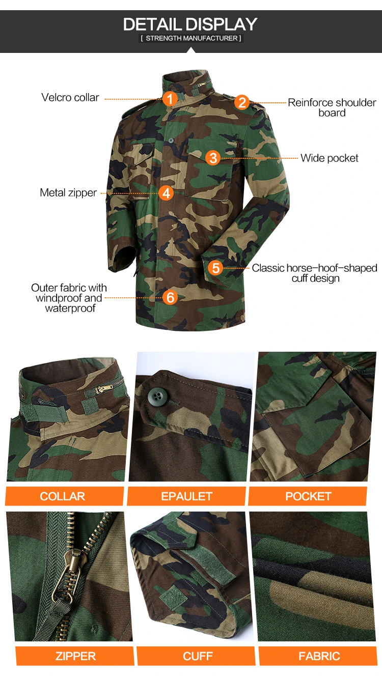 Hot Sale Outdoor Waterproof Fleece Winter M65 Military Jacket