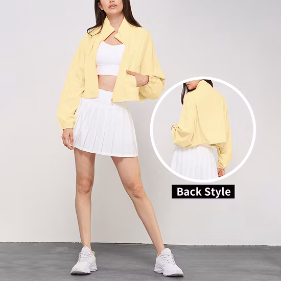 Wholesale OEM/ODM Sunscreen Workout Gym Coat Outdoor Active Yoga Loose Full